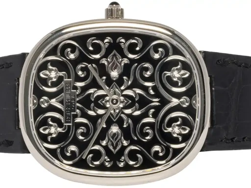 Title: Golden Ellipse 34.5 x 39.5, Hvidguld, Læder
Brand: Patek Philippe
Model: Golden Ellipse
Ref: 5738/51G-001
Category: Dress
Diameter: 35mm
Functions:
Year: null
Price: null
Condition: undefined
Dial Color: Sort
Strap: Læder
Case material: Guld
Gender: Unisex
Match: 100.0%
Billedet er ejet af Urhandleren (387821) Et Patek Philippe ur