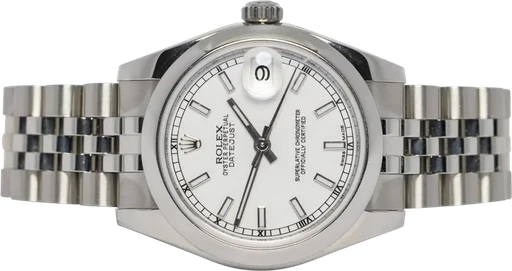 Title: Datejust 31, Hvid, Stål, Jubilee
Brand: Rolex
Model: Datejust
Ref: 114200
Category: Dress
Diameter: 31mm
Functions: Dato
Year: 2018
Price: 74900
Condition: 7.0
Dial Color: Hvid
Strap: Metal
Case material: Stål
Gender: Unisex
Match: 100.0%
Billedet er ejet af Urhandleren (480617) Et Rolex ur