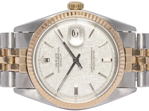 Title: Datejust 36, Linen, Everose / Stål, Jubilee
Brand: Rolex
Model: Datejust
Ref: 1603
Category: Dress
Diameter: 36mm
Functions: Dato
Year: null
Price: 59900
Condition: undefined
Dial Color: Hvid
Strap: Metal
Case material: Stål
Gender: Herre
Match: 100.0%
Billedet er ejet af Urhandleren (102581) Et Rolex ur