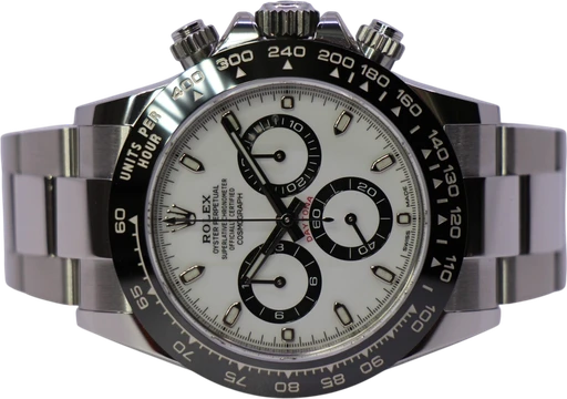 Titel: Cosmograph Daytona 116500Ln – New (Panda) (Nyhed)
Mærke: Rolex
Model: Cosmograph Daytona
Ref.: 116500LN
Årgang: 2022
Tilbehør: Boks og Papirer
Stand: 10.0 (Nyt)
Pris: 215.000 kr.
Diameter: 40mm
Funktioner: Kronograf
Skivefarve: Hvid
Rem: Metal
Kassemateriale: Stål
Kategori: Racing
Køn: Herre
Match: 100.0%
Billedet ejes af WeWatches (1147210) Et Rolex ur