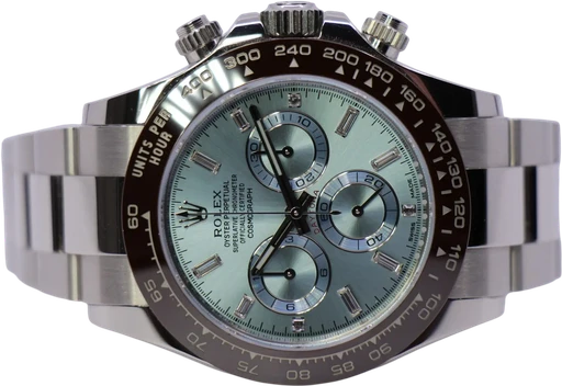 Title: Cosmograph Daytona 116506 “Baguette” – 10/2022 (New)
Brand: Rolex
Model: Cosmograph Daytona
Ref: 116506
Category: Racing
Diameter: 40mm
Functions: Kronograf
Year: 2022
Price: 699000
Condition: 9.5
Dial Color: Blå
Strap: Metal
Case material: Andet
Gender: Herre
Match: 100.0%
Billedet er ejet af WeWatches (783333) Et Rolex ur