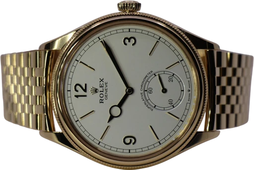 Title: Perpetual 1908 52508 – New 10/2025
Brand: Rolex
Model: Perpetual 1908
Ref: 52508
Category: Dress
Diameter: 39mm
Functions: Dato
Year: 2025
Price: 272000
Condition: 10.0
Dial Color: Hvid
Strap: Metal
Case material: Guld
Gender: Herre
Match: 100.0%
Billedet er ejet af WeWatches (478059) Et Rolex ur