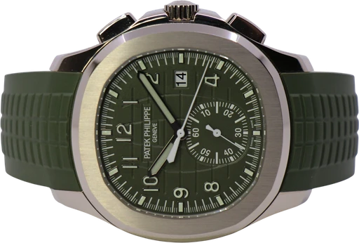 Titel: Aquanaut 5968G-010 – New (Nyhed)
Mærke: Patek Philippe
Model: Aquanaut
Ref.: 5968G-010
Kategori: Sport
Diameter: 42mm
Funktioner: Dato, Kronograf
Årgang: 2024
Pris: 865000
Stand: 10.0 (Nyt)
Skivefarve: Grøn
Rem: Gummi
Kassemateriale: Guld
Køn: Herre
Match: 100.0%
Billedet ejes af WeWatches (946313) Et Patek Philippe ur