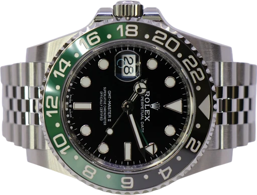 Title: Gmt-Master II 126720Vtnr – New 10/2025 (Sprite)
Brand: Rolex
Model: GMT - Master II
Ref: 126720VTNR
Category: Sport
Diameter: 40mm
Functions: Dato, GMT
Year: 2025
Price: 130000
Condition: 10.0
Dial Color: Sort
Strap: Metal
Case material: Stål
Gender: Herre
Match: 100.0%
Billedet er ejet af WeWatches (444516) Et Rolex ur