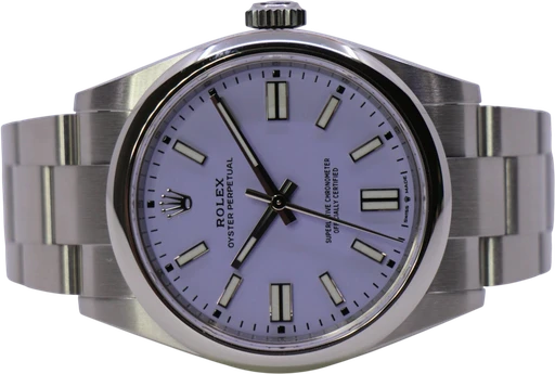 Titel: Oyster Perpetual 41Mm 134300 Lavender – New 09/2026
Mærke: Rolex
Model: Oyster Perpetual
Ref.: 134300
Årgang: 2026
Tilbehør: Boks og Papirer
Stand: 10.0 (Nyt)
Pris: 72.000 kr.
Diameter: 41mm
Funktioner:
Skivefarve: Blå
Rem: Metal
Kassemateriale: Stål
Kategori: Sport
Køn: Herre
Match: 100.0%
Billedet ejes af WeWatches (1147207) Et Rolex ur