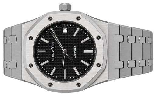 Titel: Royal Oak 15300ST med sort Grande Tapisserie-skive
Mærke: Audemars Piguet
Model: Royal Oak
Ref.: 15300ST
Årgang: 2012
Tilbehør: Boks og Papirer
Stand: 8.0 (Brugt)
Pris: 280.000 kr.
Diameter: 39mm
Funktioner: Dato
Skivefarve: Sort
Rem: Metal
Kassemateriale: Stål
Kategori: Sport
Køn: Herre
Match: 100.0%
Billedet ejes af Wine & Watches (1100065) Et Audemars Piguet ur