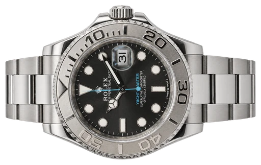 Titel: Yacht-Master 40 med grå skive, reference 116622 (Nyhed)
Mærke: Rolex
Model: Yacht-Master
Ref.: 116622
Årgang: 2018
Tilbehør: Boks og Papirer
Stand: 8.5 (Brugt)
Pris: 89.000 kr.
Diameter: 40mm
Funktioner: Dato
Skivefarve: Grå
Rem: Metal
Kassemateriale: Stål
Kategori: Sport
Køn: Herre
Match: 100.0%
Billedet ejes af Wine & Watches (1205347) Et Rolex ur