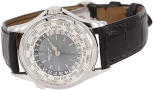 Title: Worldtimer 5110P
Brand: Patek Philippe
Model: Worldtimer
Ref: 5110P
Category: Dress
Diameter: 37mm
Functions: Verdensur
Year: 2001
Price: 350000
Condition: 8.5
Dial Color: Blå
Strap: Læder
Case material: Stål
Gender: Herre
Match: 100.0%
Billedet er ejet af Wine & Watches (102184) Et Patek Philippe ur